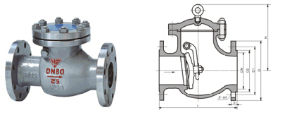 高壓法蘭止回閥結構圖