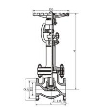 DJ41H鍛鋼低溫法蘭截止閥結構圖片