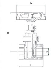 Z15W-16T銅閘閥結構圖