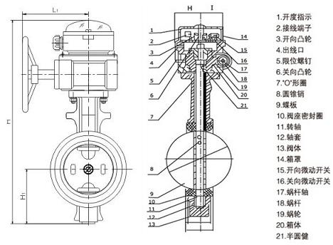 信號蝶閥結構圖