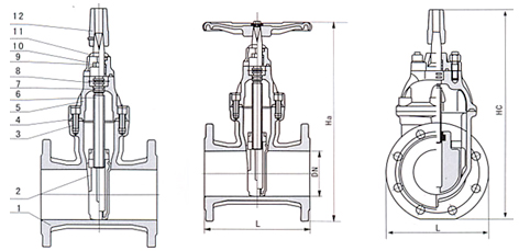 Z45X-25Q軟密封閘閥結構圖